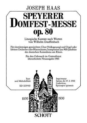 Haas, J: Speyerer Domfestmesse op. 80