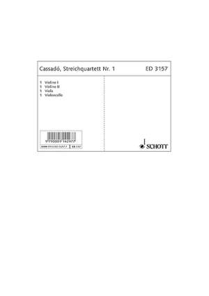 Cassadó, G: Streichquartett Nr. 1 f-Moll F minor