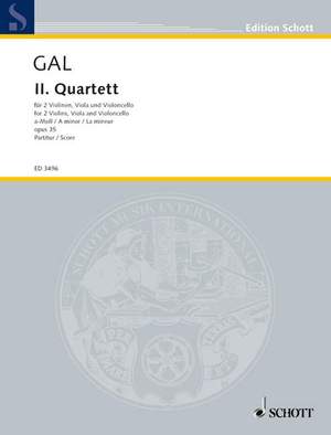 Gál, H: String Quartet A Minor No. 2, Op. 35 (score)