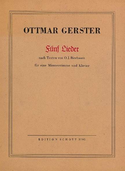 Gerster, O: 5 Lieder