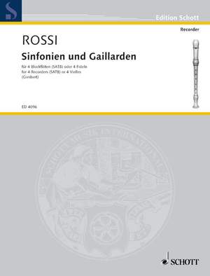 Rossi, S d: Sinfonias and Galliards