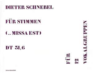 Schnebel, D: Für Stimmen (... missa est)