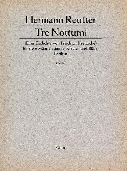 Reutter, H: Tre Notturni
