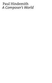 Hindemith, P: A Composer's World