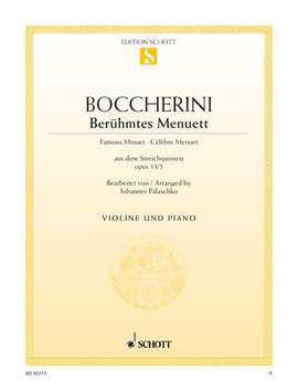 Boccherini, L: Berühmtes Menuett A-Dur A major op. 13/5