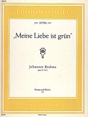 Brahms, J: Meine Liebe ist grün op. 63/5