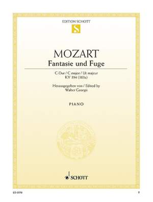 Mozart, W A: Fantasy and Fugue C major K 394 [383 a]