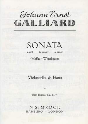 Galliard, J E: Sonata in A Minor