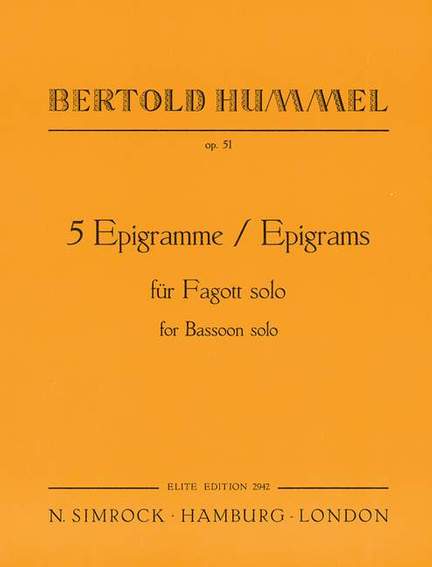 Hummel, B: Five Epigrams op. 51