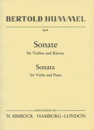 Hummel, B: Sonate in G op. 6