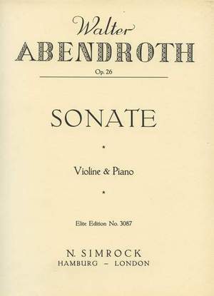 Abendroth, W: Sonate op. 26