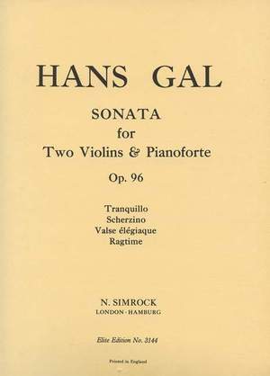 Gál, H: Sonata op. 96