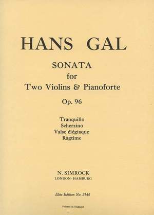 Gál, H: Sonata C major op. 96