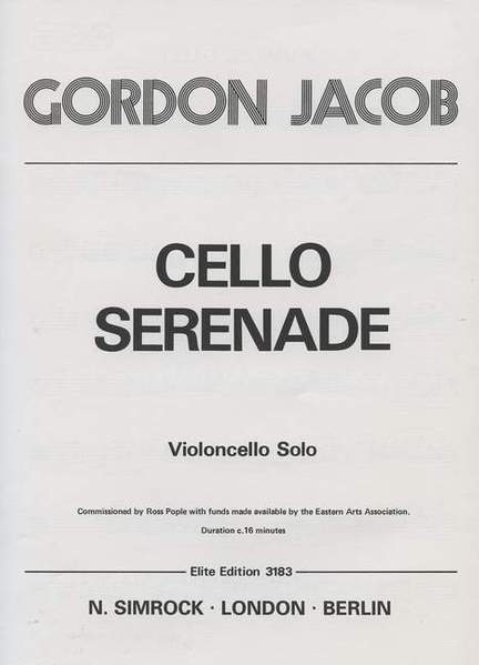 Jacob, G: Cello Serenade