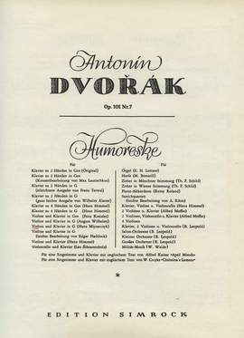 Dvořák, A: Humoresque in G op. 101/7