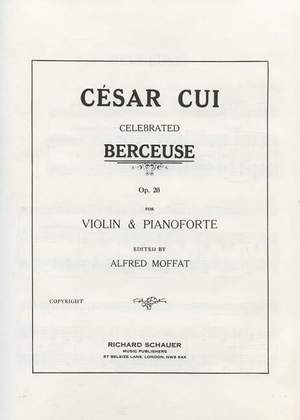Cui, C: Berceuse op. 20