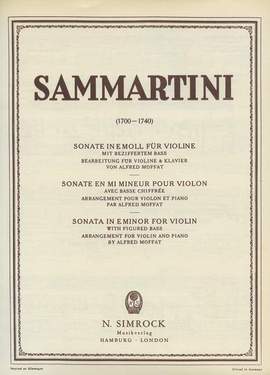 Sammartini, G: Sonate e-Moll E minor