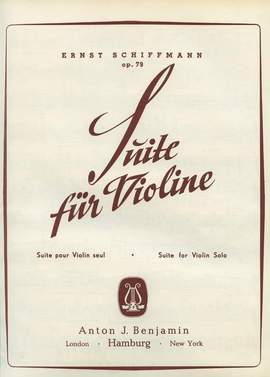 Schiffmann, E: Suite D minor op. 79
