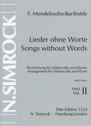 Mendelssohn: Songs without Words op. 38/53 Band 2
