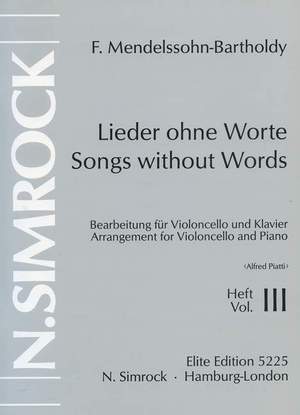 Mendelssohn: Songs without Words op. 62/67 Band 3