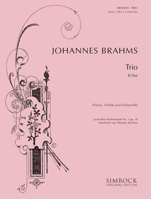 Brahms, J: Piano trio No. 1 B flat Major op. 18