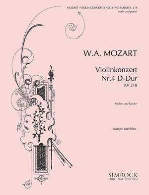 Mozart, W A: Violin Concerto No. 4 D Major K 218