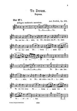 Dvořák, A: Te Deum op. 103