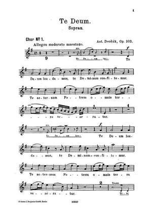 Dvořák, A: Te Deum op. 103