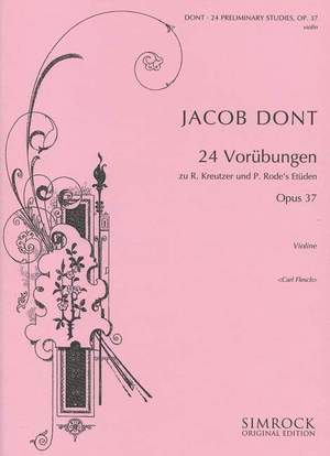 Dont J 24 Exercises Preparatory Op 37 Presto Sheet Music