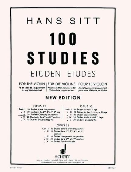 Sitt, H: 100 Studies Op. 32 Issue 3