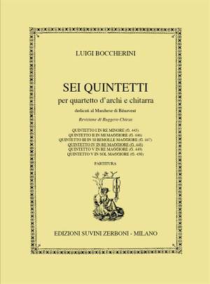 Boccherini, L: Sei Quintetti Dedicati al Marchee di Benavent G 448