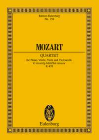 Mozart, W A: Piano Quartet G minor KV 478