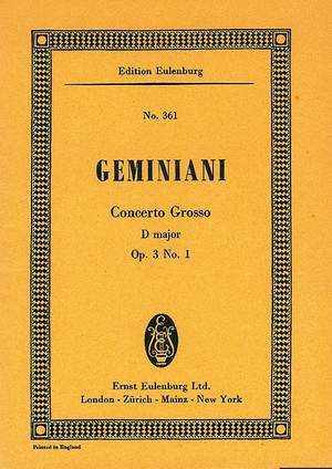 Geminiani, F: Concerto grosso D major op. 3/1