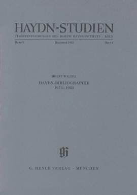 Haydn, J: Haydn-Studien Vol. V/Book 4