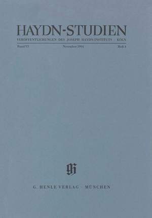 Haydn, F J: Haydn-Studien, November 1994 Band 6