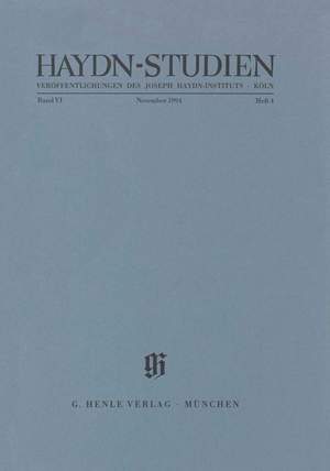 Haydn, J: Haydn-Studien, November 1994 Vol. 6