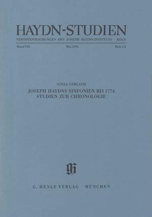 Haydn, F J: Haydn-Studien Band VII/Heft 1/2