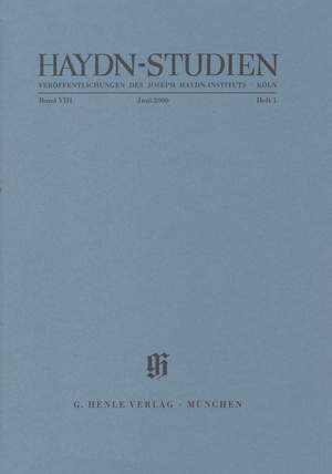 Haydn, J: Haydn-Studies VIII/1 Vol. VIII/Book 1