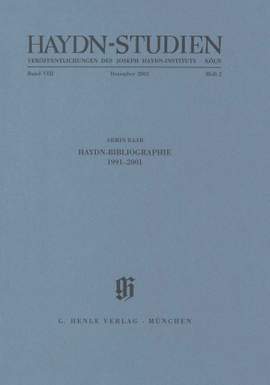 Raab, A: Haydn-Bibliographie 1991-2001 Vol. VIII Book 2