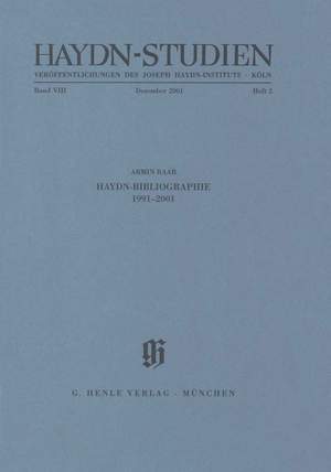 Raab, A: Haydn-Bibliographie 1991-2001 Band VIII Heft 2
