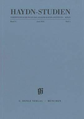 Haydn, J: Haydn-Studien Vol. X/Book 1