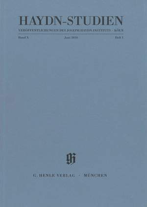 Haydn, J: Haydn-Studien Vol. X/Book 1