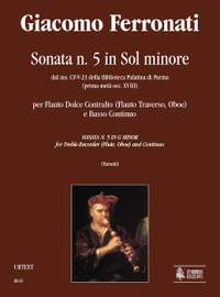 Ferronati, G: Sonata No. 5 in G min from the ms. CF-V-23 of the Biblioteca Palatina in Parma (early 18th century)