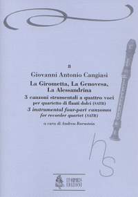 Cangiasi, G A: La Girometta, La Genovesa, La Alessandrina. 3 instrumental four-part Canzonas (Milano 1614)