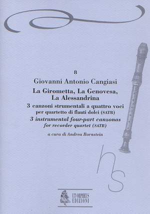 Cangiasi, G A: La Girometta, La Genovesa, La Alessandrina. 3 instrumental four-part Canzonas (Milano 1614)
