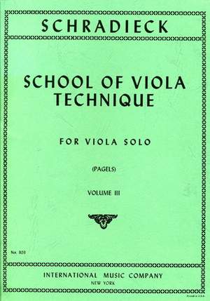 Schradieck, H: School of Viola Technique Volume 3