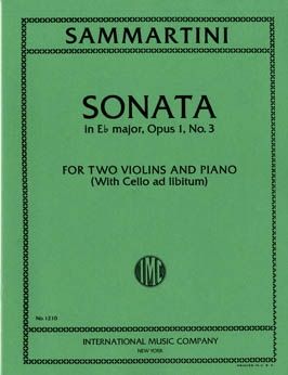 Sammartini, G B: Sonata B flat major B flat major op.1/3
