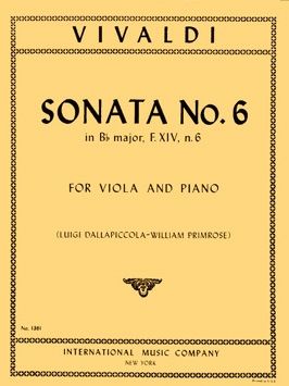 Vivaldi, A: Viola Sonata No.6 Bb Major B flat major RV46