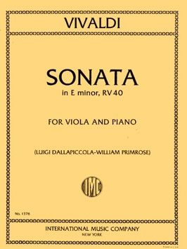 Vivaldi, A: Viola Sonata E Minor E minor RV.40
