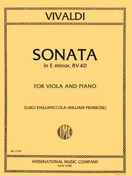 Vivaldi, A: Viola Sonata E Minor RV.40